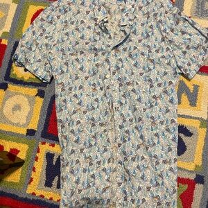 ZARA Men’s Casual Button Down Shirt with Floral Pattern